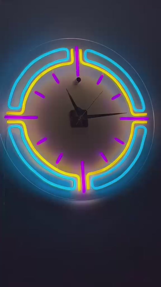 "istediğin renk seçeneği ile neon led duvar saati")